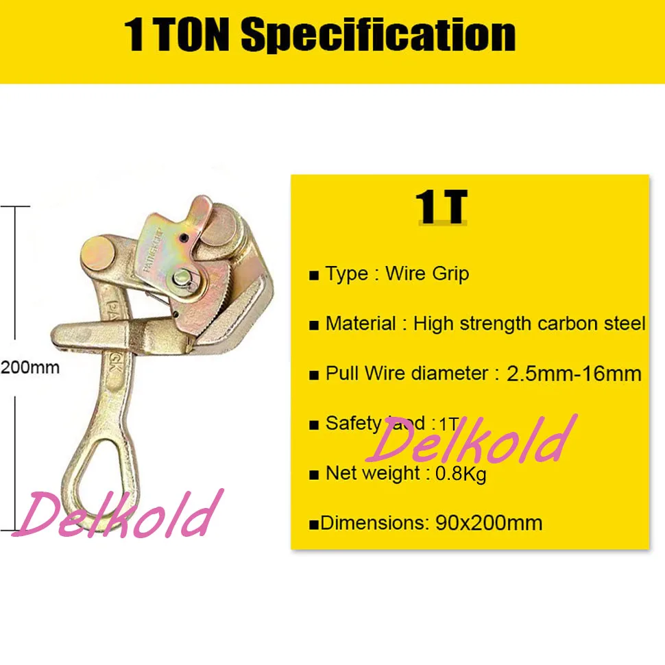 Japanese type 1T SD wire grip steel wire cable clamp Pulling tightening tool