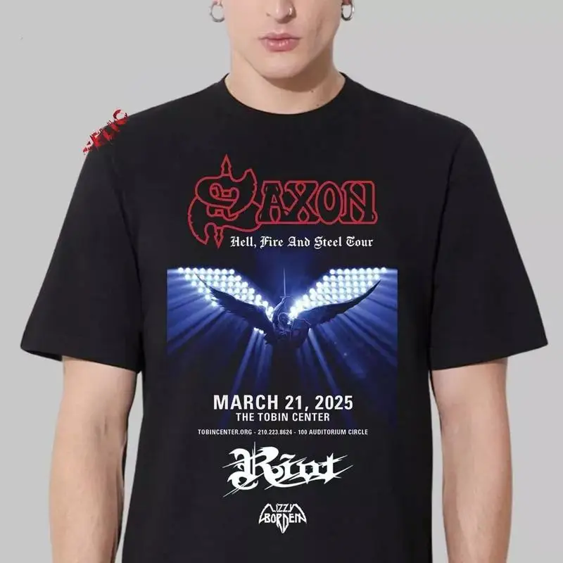 Футболка Saxon Event Hell Fire And Steel Tour на 21 марта 2025 года, S 5Xl