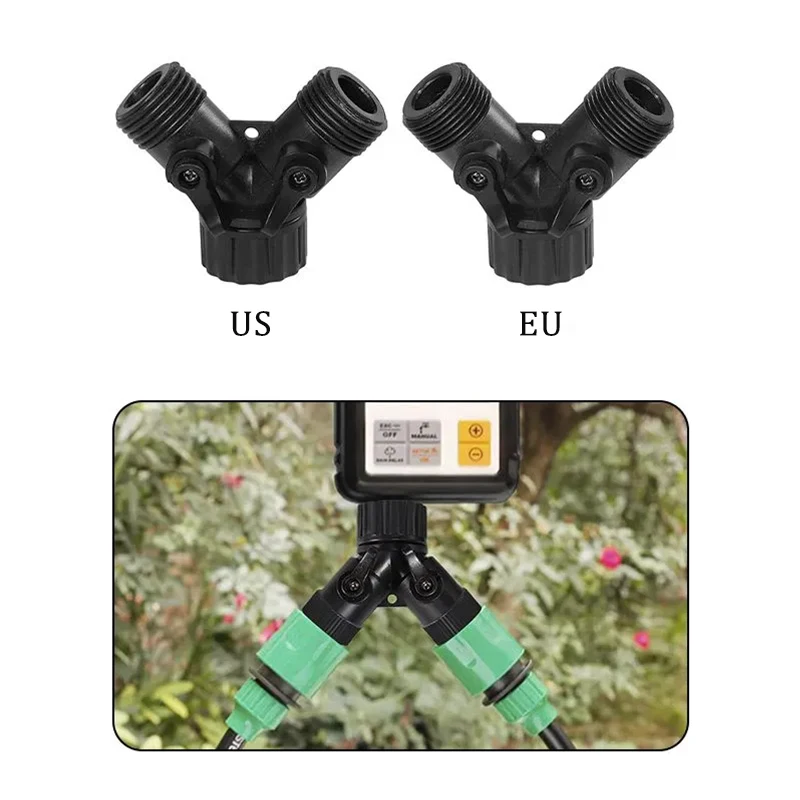 Double switch one to two irrigation ball valve, 6-point quick connector water pipe, Y-shaped two-way splitter valve