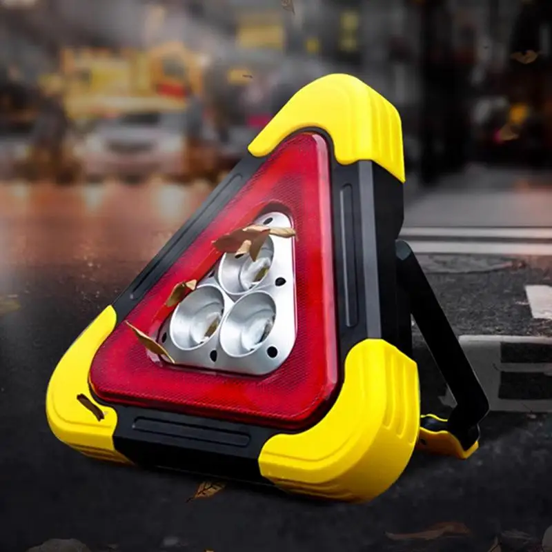 Car Warning Triangle Light LED Solar Car Warning Triangles Multifunctional Portable Solar Charging Shockproof Waterproof