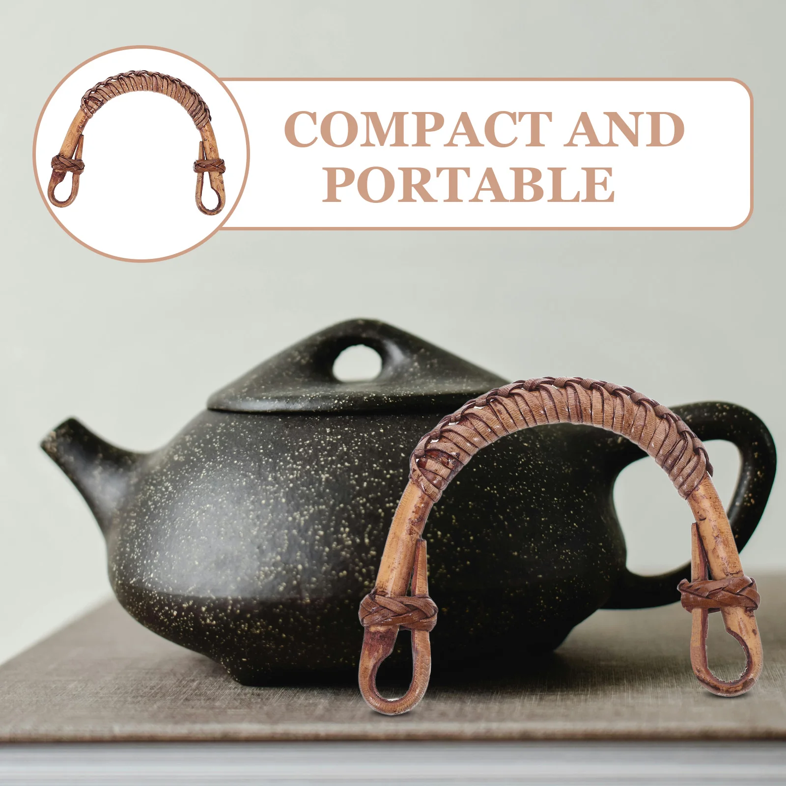 1PC Rattan Teapot Handle DIY Replacement Tea Set Kung Fu Tea Accessories Supplies Removable U-Shaped Kettle Grip Handle