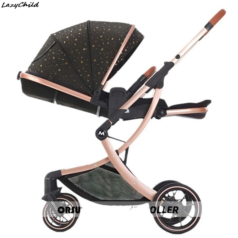 Lazychild Baby Stroller Can Be Seated Lying Down Portable Foldable Two-way High Landscape Shock-absorbing All Season Stroller