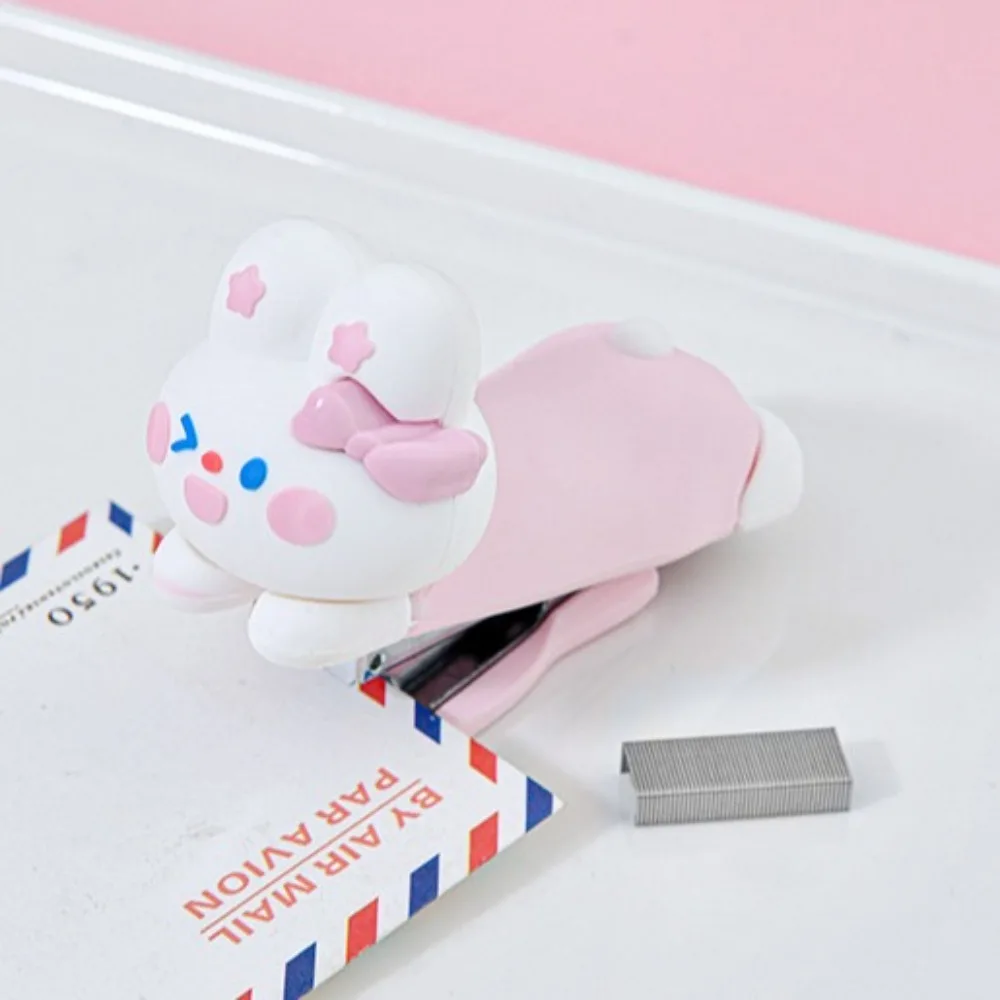 Cute Cartoon Rabbit Stapler Rabbit Binding Machine Student Stapler Kawaii Anime Stapling Machine Children Teacher