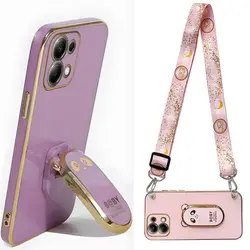 note13 Cute Bear Folding Crossbody Lanyard Case For Xiaomi Redmi Note 13 pro 13c 4G 5G Redmi 13 c Cover