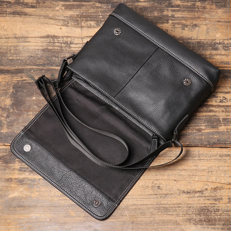 Imagem -04 - Luokir Casual Couro Genuíno dos Homens Crossbody Bolsa de Ombro do Escritório Clássico Aleta Bolsa do Mensageiro para 11 Polegada Ipad Pro