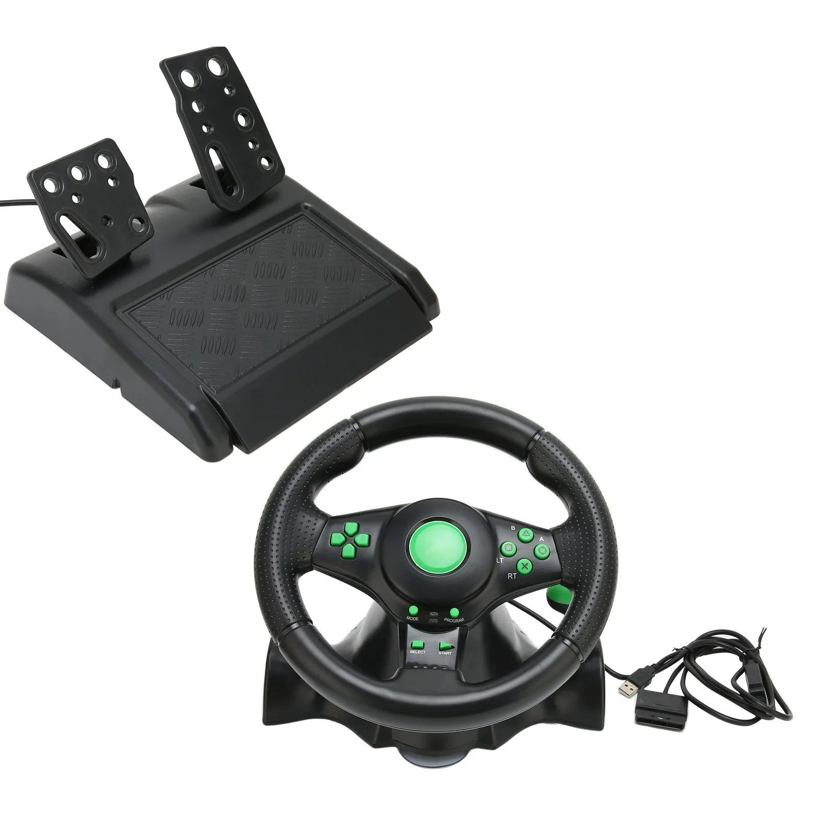 PC Racing Wheel Game Steering Wheel 180 Degree Car Racing Driving Wheel with Pedal for XBOX 360/PS3/PS2/PC Racing Game view 2