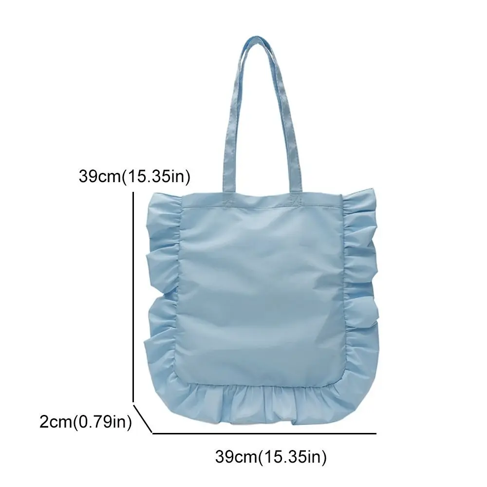 Bolso de hombro con volantes de nuevo diseño a la moda, bolso plisado con volantes de Color sólido de estilo francés, bolso dulce de gran capacidad para mujer y niña