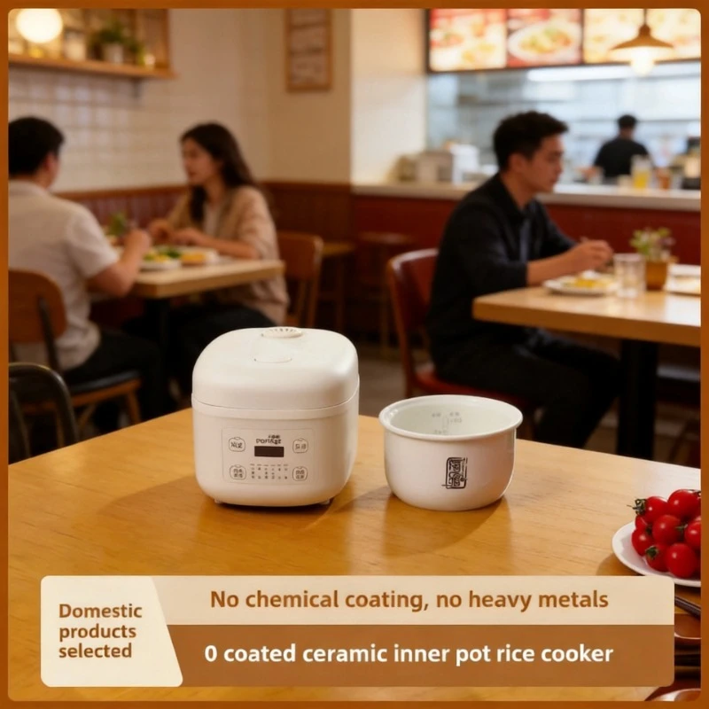 1.6L 3L Zero Coated Rice Cooker, Household Uncoated Ceramic Inner Liner Rice Cooker