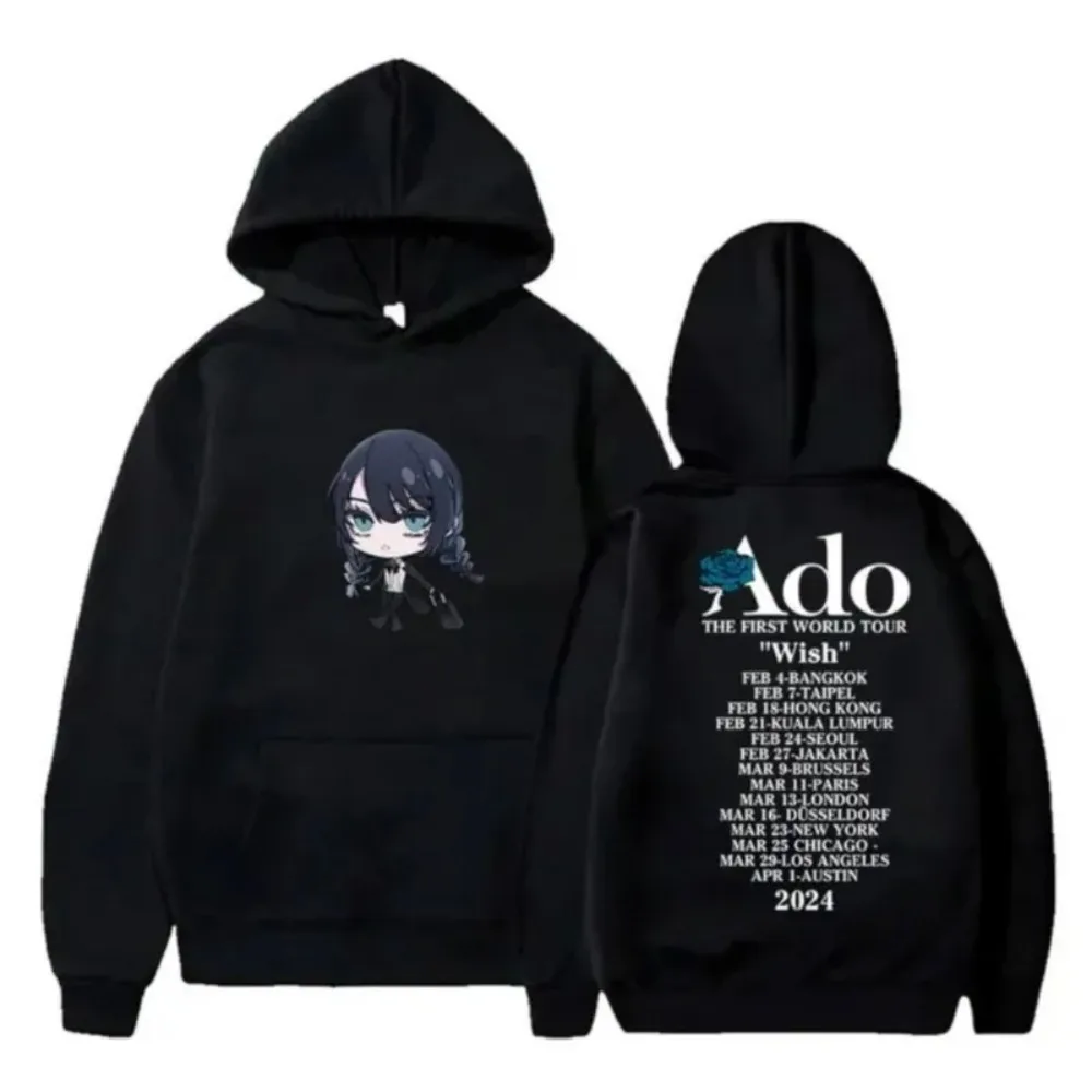 Ado Wish Merch Hoodies World Tour Logo Winter For Men/Women Unisex Casuals Long Sleeve Sweatshirt Streetwear