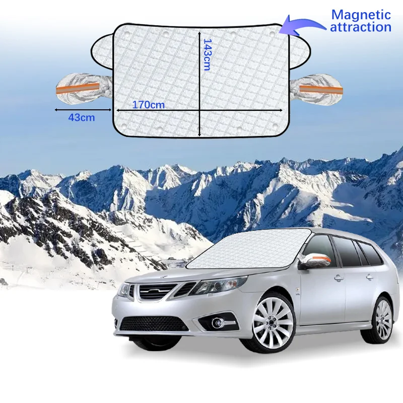 Magnetic Car Windshield Snow Cover Winter Ice-Frost Guard Sun Shade Protector For Saab 9-3 2004-2014 Exterior Accessories