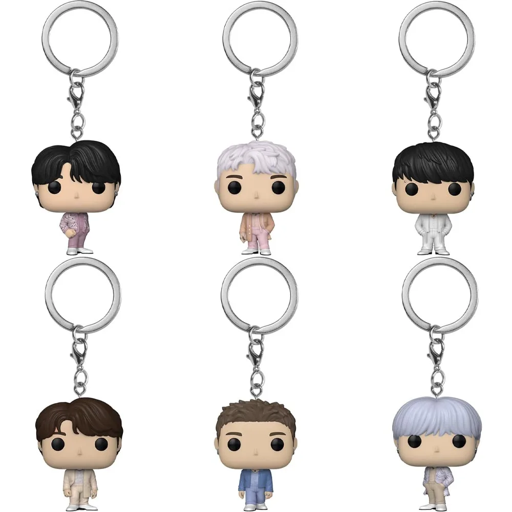 New Hot POP Keychain Toy Kpop Cartoon V JUNG KOOK JIMIN Jin V J-HOPE Pop Keychains Vinyl Action Figure Collection Gift Toy