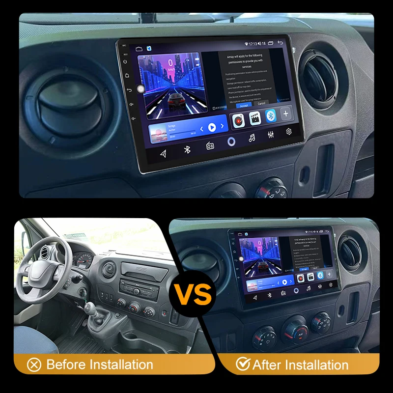 Android 13 Car Radio For Renault Master Nissan NV400 Opel Movano 2010 - 2021 GPS CarPlay 4G 2K QLED Car Multimedia Video Player