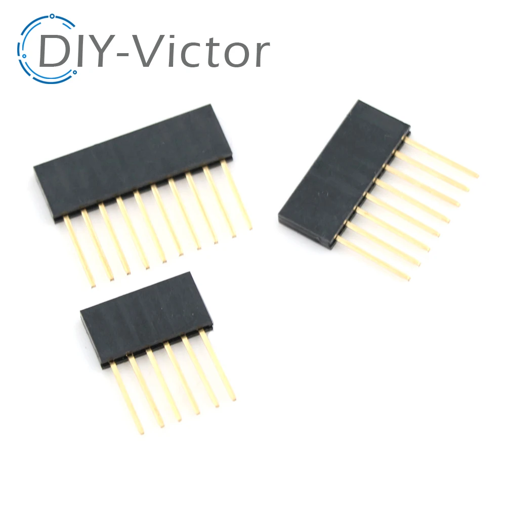 10pcs 1X6/8/10/15 Pin 2.54MM Stackable Long Legs 10MM Femal Header Socket PCB Connector 6P 8P 10P For Arduino Shield