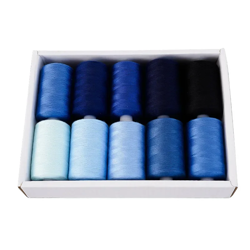 Juego de 10 colores, 1000 yardas, Color DIY 402, hilo de coser, hilo de coser a mano para el hogar, hilo Multicolor, tono cálido y frío