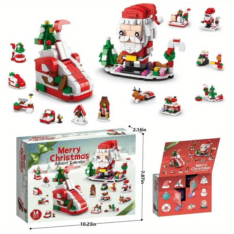 24Years 6 In 1 Upgraded Christmas Series Building Blocks Set Creative Winter Village House DIY Bricks Toys For Kids Xmas Gift