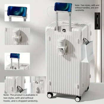 Valise polyvalente de grande capacité avec chargement USB, porte-gobelet et support de téléphone, coque ABS + PC durable, parfaite pour les voyages d'affaires