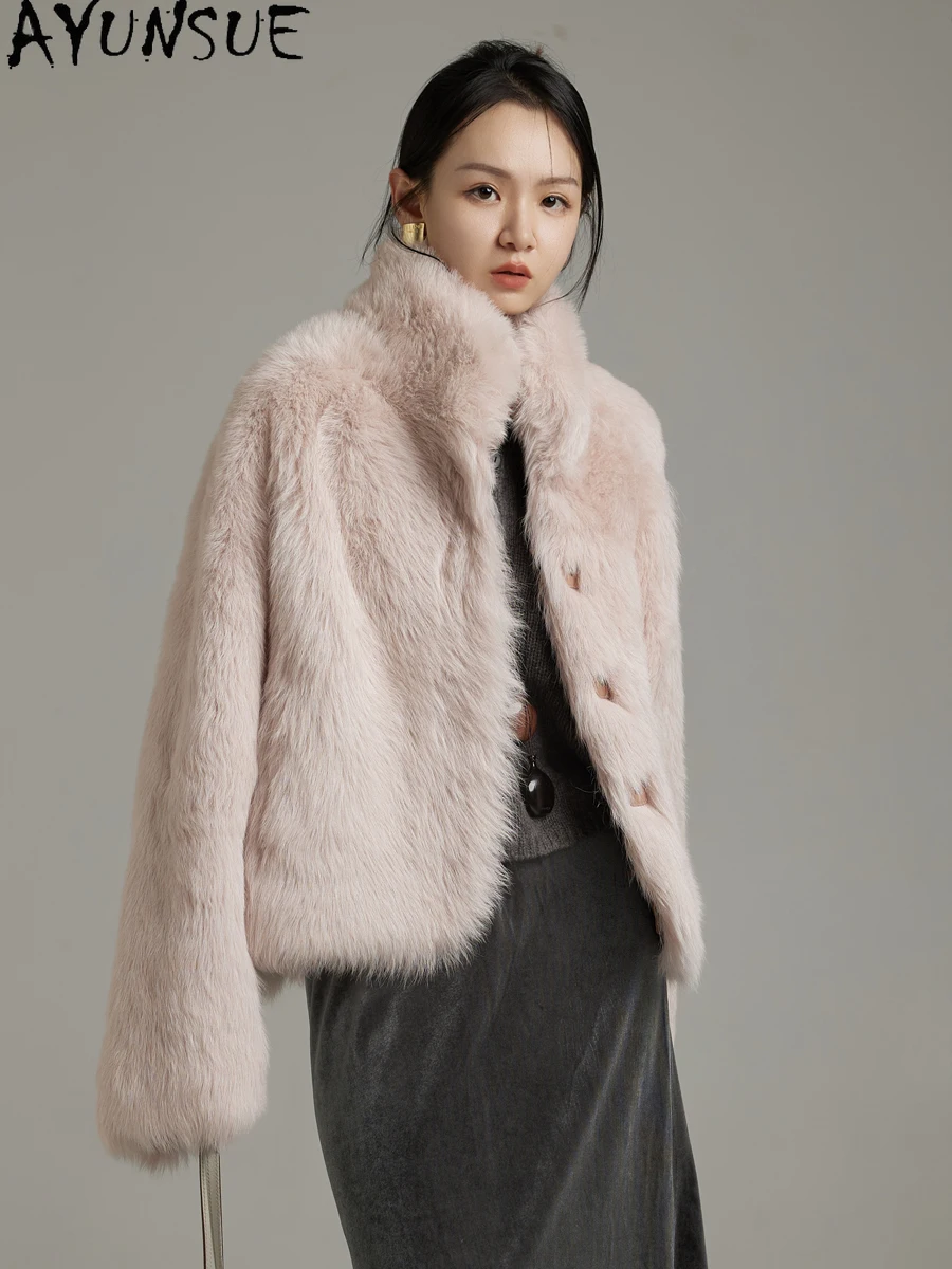 AYUNSUE Natürlicher Schaffell-Pelzmantel für Damen, echte Lederjacke, Luxuskleidung, Damen-Winterjacken, 2025, lockere Passform, Servies Sierra