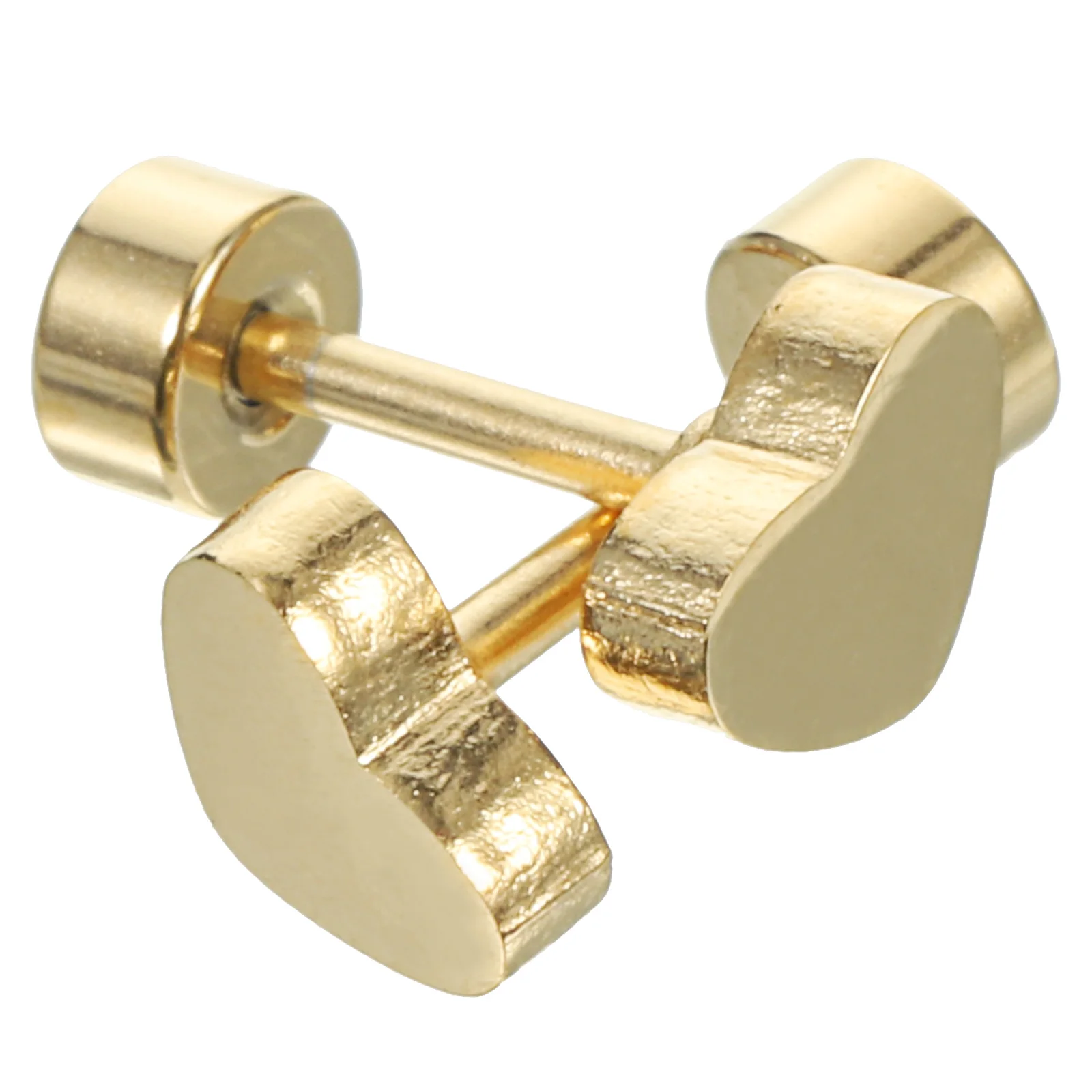 

2pcs Heart Shaped Stainless Steel Screw Back Earrings For Women Cartilage Earrings Flat Back Studs Lightweight Party Wedding