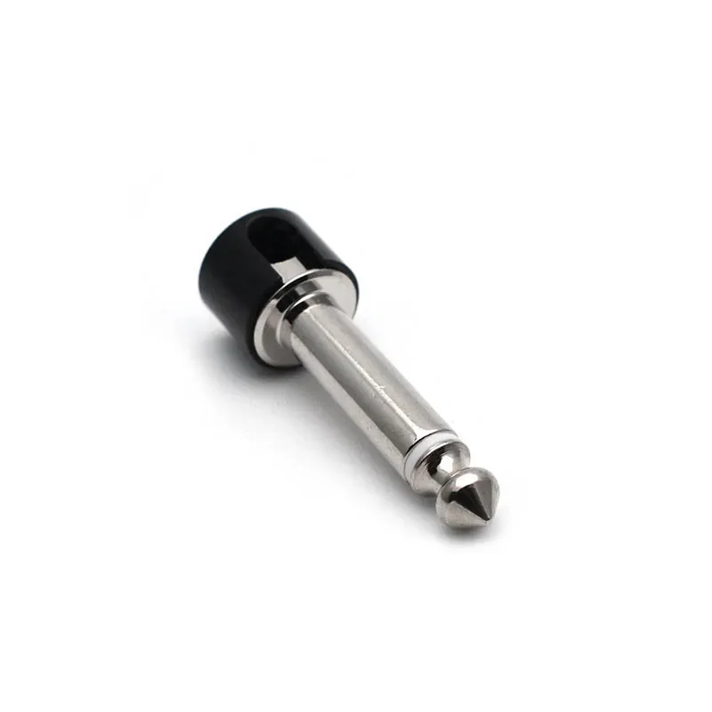 12Pcs DIY Straight Audio Solderless 6.35 Mono Jack Solder Free Jack Guitar Effect Connector Chrome-Black