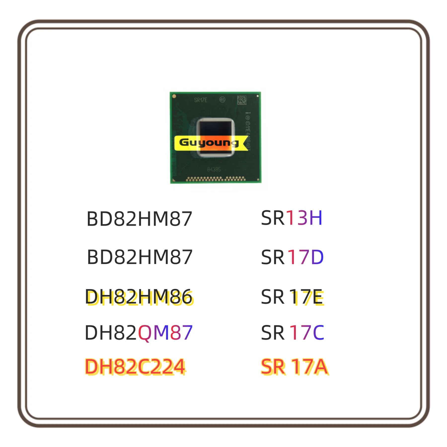 

1PCS BD82HM87 SR13H SR17D DH82HM86 SR17E DH82QM87 SR17C DH82C224 SR17A BGA Chipset