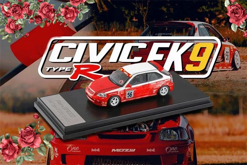 

Fast Speed FS 1:64 Type-R Mk1 EK9 Spoon Red #56 limited999 Die-Cast Car Models Gifts