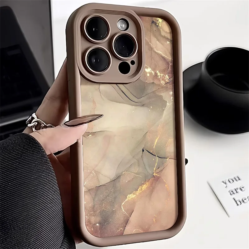 

Marble Phone Case For iPhone 16 Pro Case iPhone 15 13 14 16e 11 12 Pro Max 7 8 Plus XR XS X SE Matte Soft Funda Silicone Cover