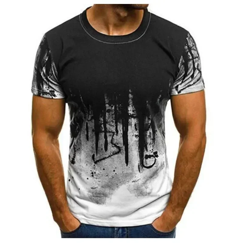 Summer Men 3D Camouflage Short-sleeved Large Size European and American Men's Casual Fashion Street