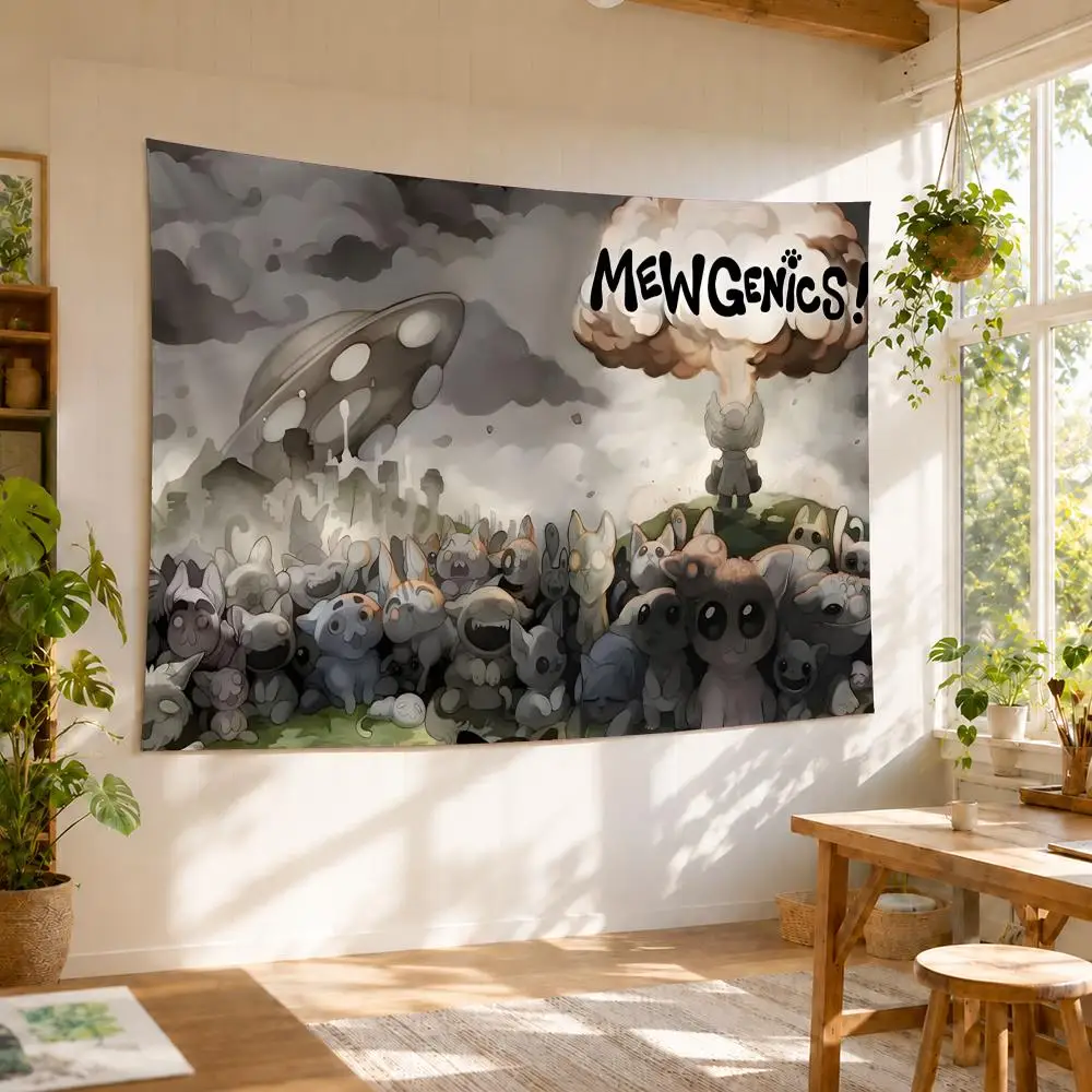 M-Mewgenics Tapestry Banner For College Dorm Bedroom Outdoor Living Room Wall Art Decor Party