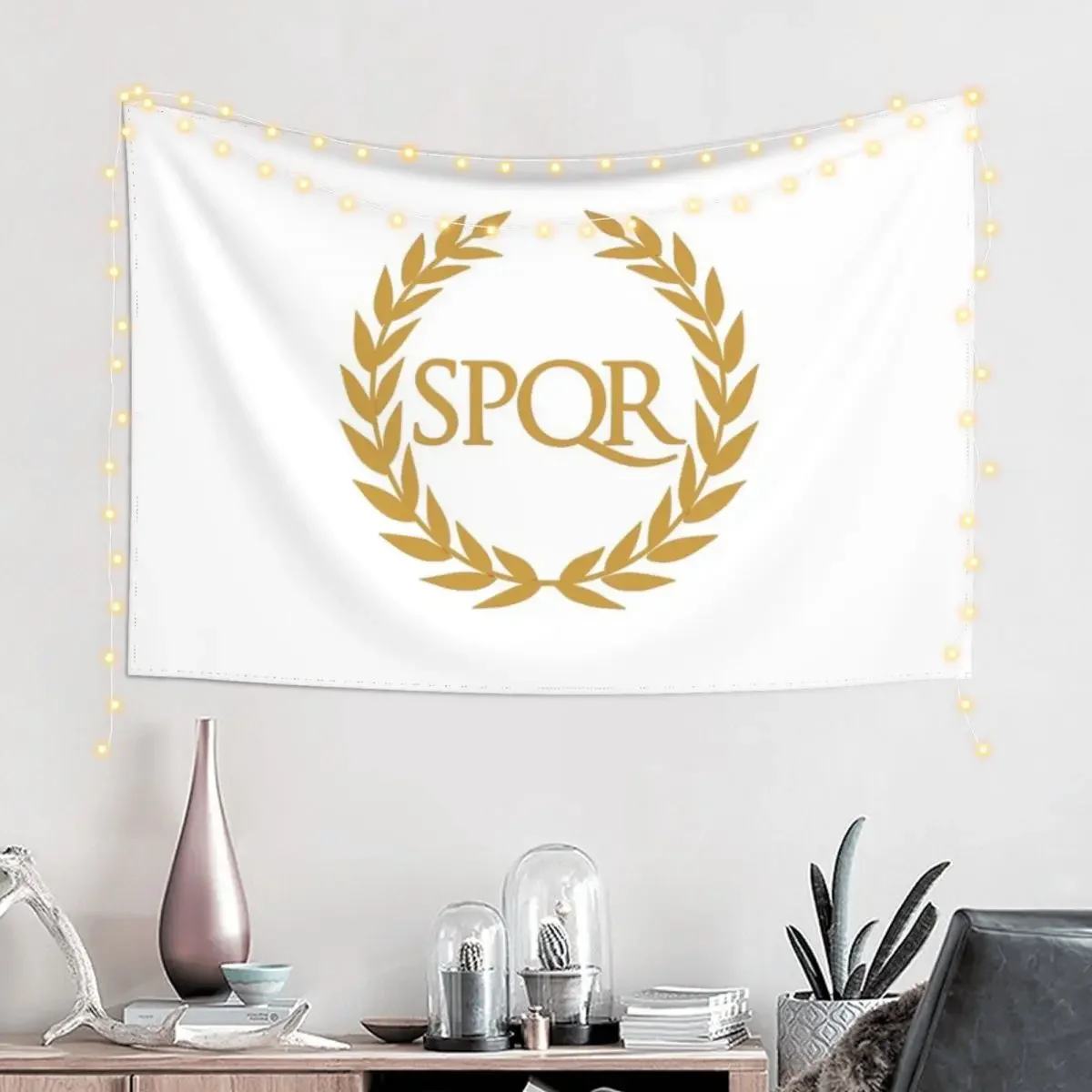 S.P.Q.R White Tapestry Decoration Bedroom Hanging Wall Tapestry