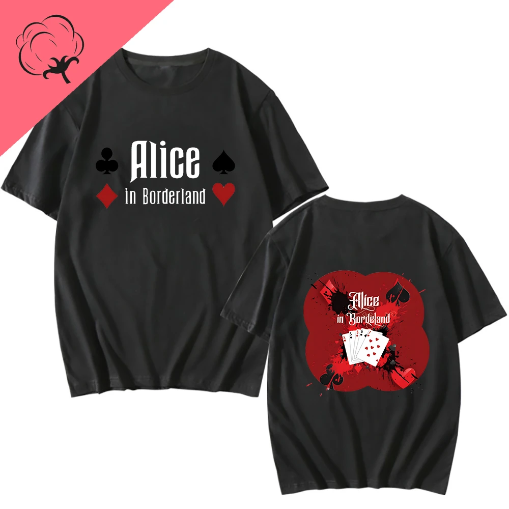 Alice In Borderland Badge Aesthetic T-shirt Harajuku Anime Four Seasons Handsome short-sleeved top for both men and women