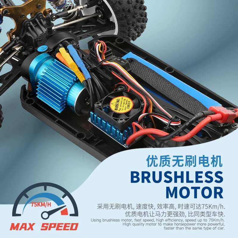 รถบังคับวิทยุ WLtoys 1:12 Brushless ขับเคลื่อน 4 ล้อ ความเร็วสูง 75 กม./ชม. ตัวถังโลหะผสม สำหรับเล่นออฟโรดและดริฟท์ พร้อมรีโมทคอนโทรล 2.4G ของเล่นสำหรับเด็กผู้ชาย ของขวัญสำหรับเด็ก