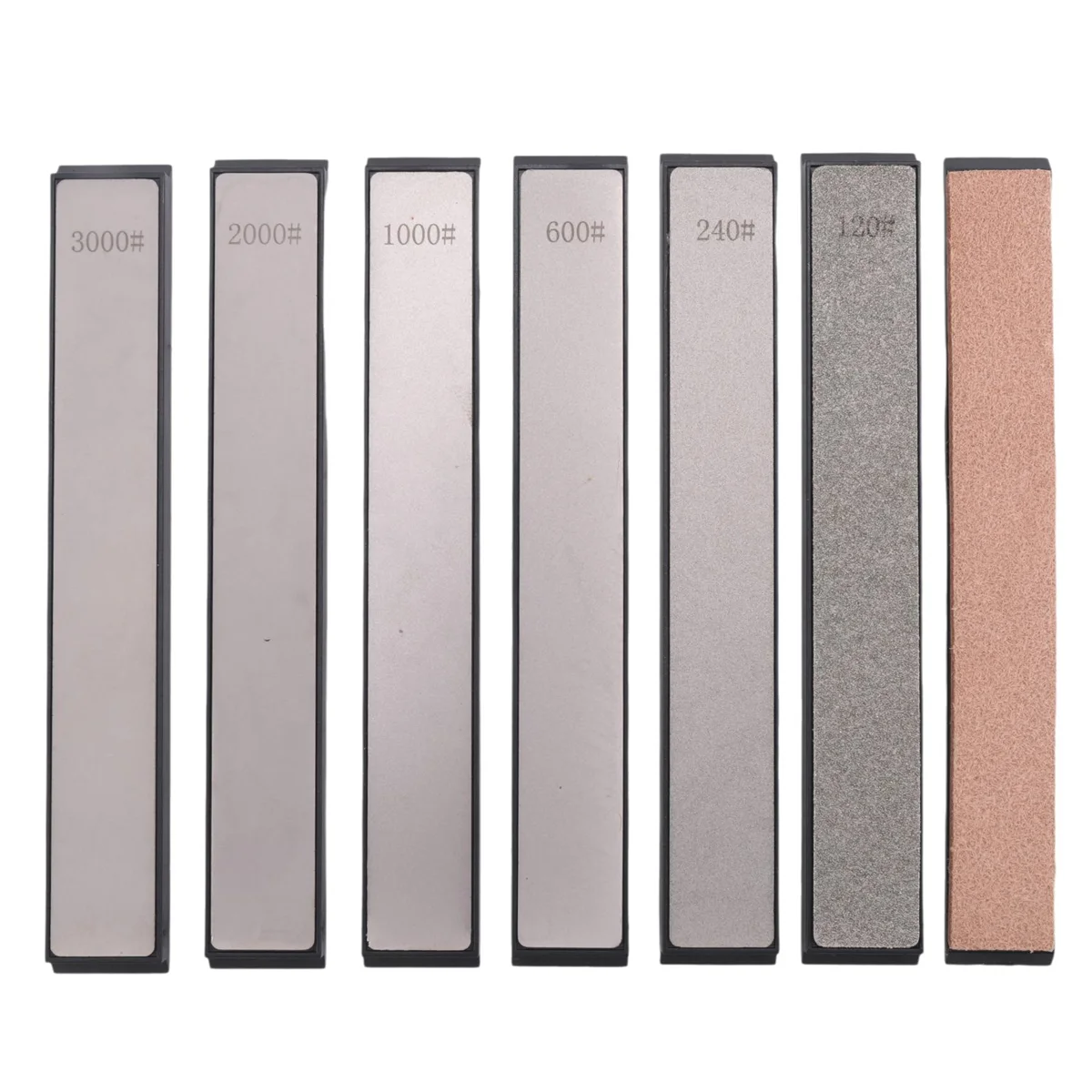 Diamond Sharpening Stone,6 Whetstone-120/240/600/1000/2000/3000,1 Strop,1 Polishing Paste for Fix-Angled Knife Sharpener