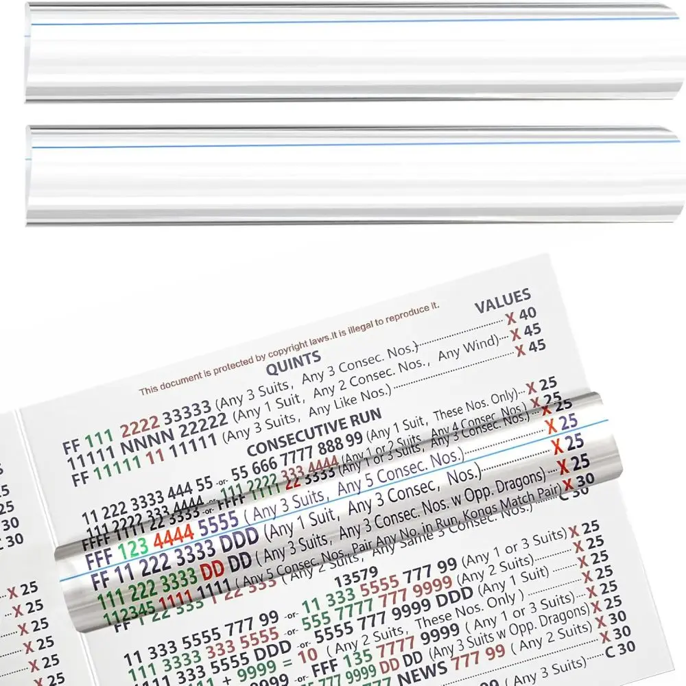 Durable Acrylic Magnification Ruler Mahjong Line Finder Reading Guide Aid For Documents And Craft Designing