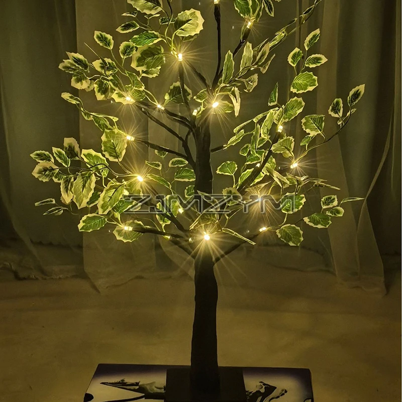 LED Tree Light Tabletop Bonsai Leaves Tree Lamp Battery/USB Operated Centerpiece Tree Light for Xmas Home Wedding Decor