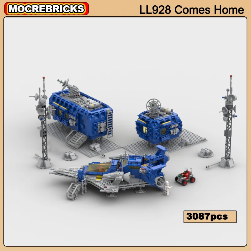 Classic Space Projects MOC 928 Comes Home Spaceship and Base Modular Collection Model Technology Brick Toy Children's Gifts