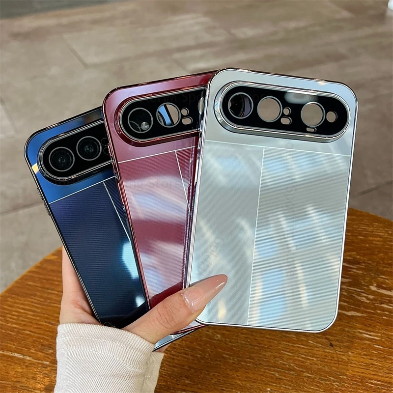 Glass Texture Plating Phone Case For Huawei Pura X View Soft Bumper Shockproof Cover For HUAWEI PuraX View Protection Back Cover