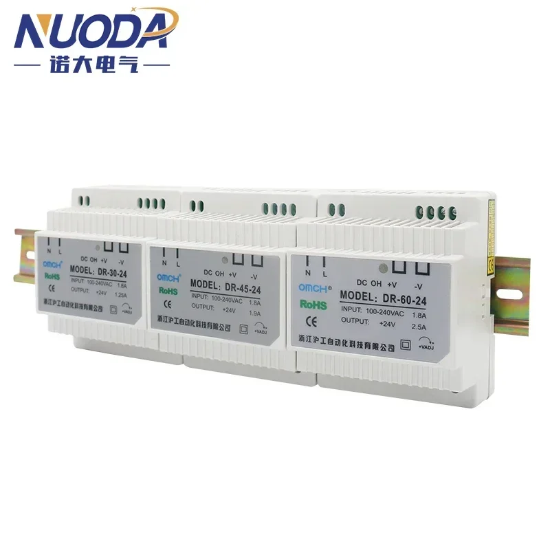 NUODA 30W 45W 60W Single Output 5V 12V 24V Industrial Din Rail Power Supply Switch DR-30 DR-45 DR-60