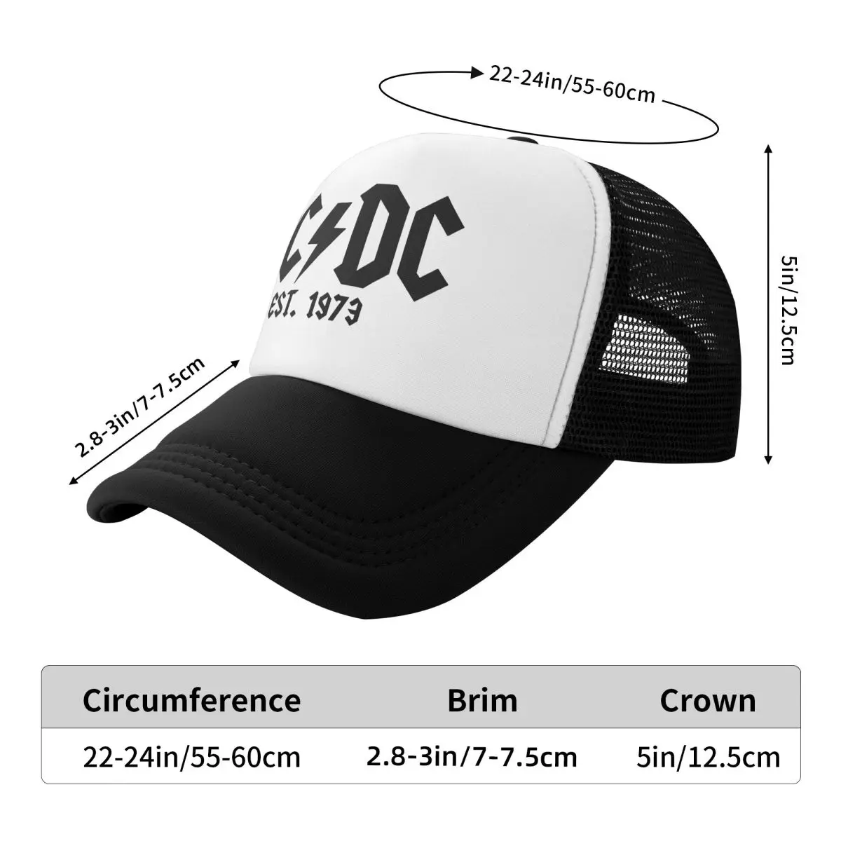 Let There Be Rock AC-DC Trucker Caps Adult Fitted Band Music Hats Trucker Worker Cap Dad Hat Mesh Baseball Cap Wholesale New