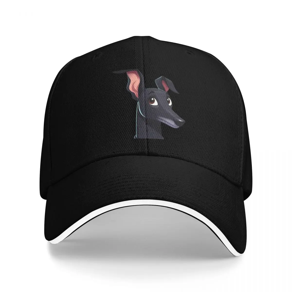 

Black Greyhound with Semaphore Ears Baseball Cap Funny hats Dropshipping Icon Ladies Men's