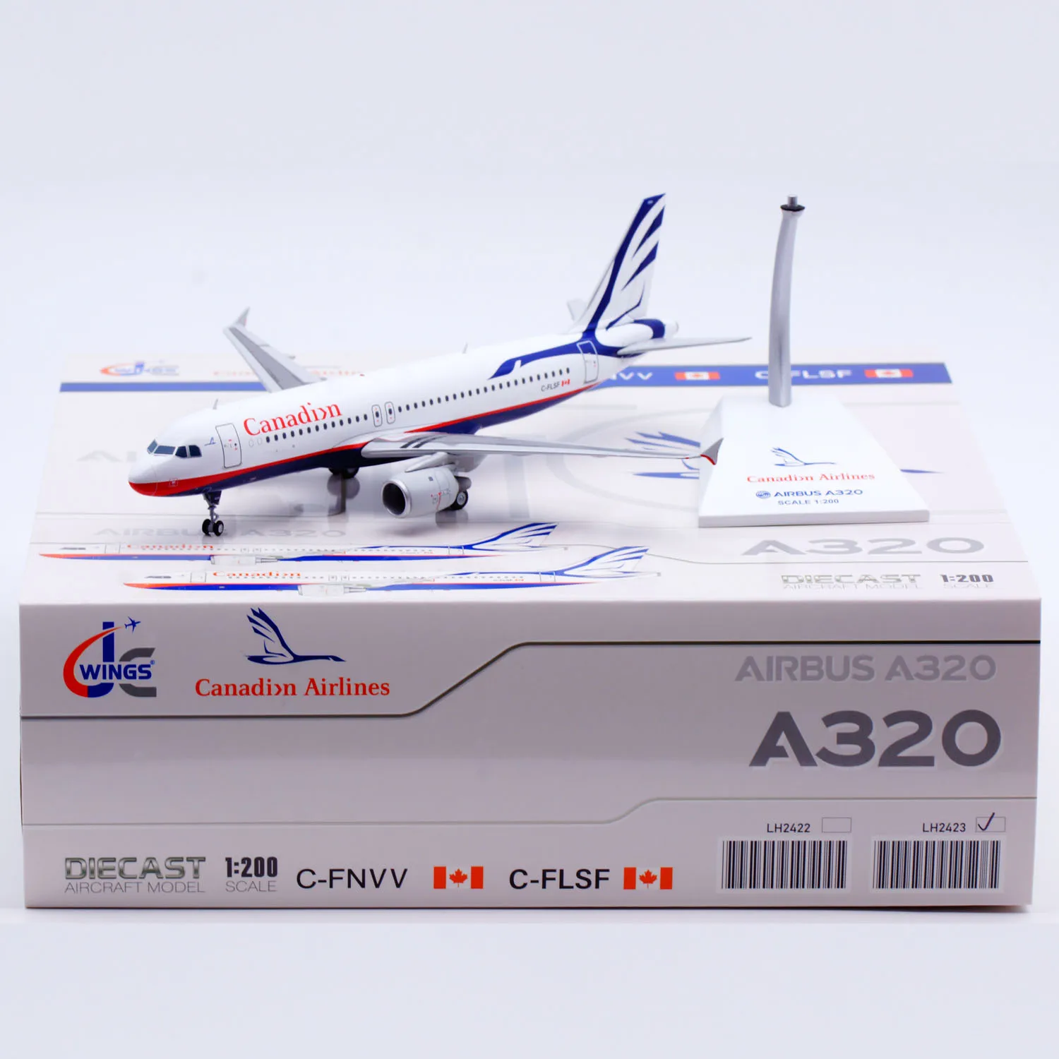 LH2423 Alloy Collectible Plane Gift JC Wings 1:200 Canadian Airlines Airbus A320 Diecast Aircraft Jet Model C-FLSF With Stand