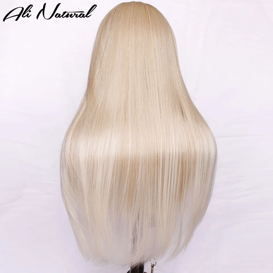 Ombre Color Futura Fiber Lace Front Wig Japanese Synthetic Hair Highlight Blonde Lace Frontal Wig Straight Hair