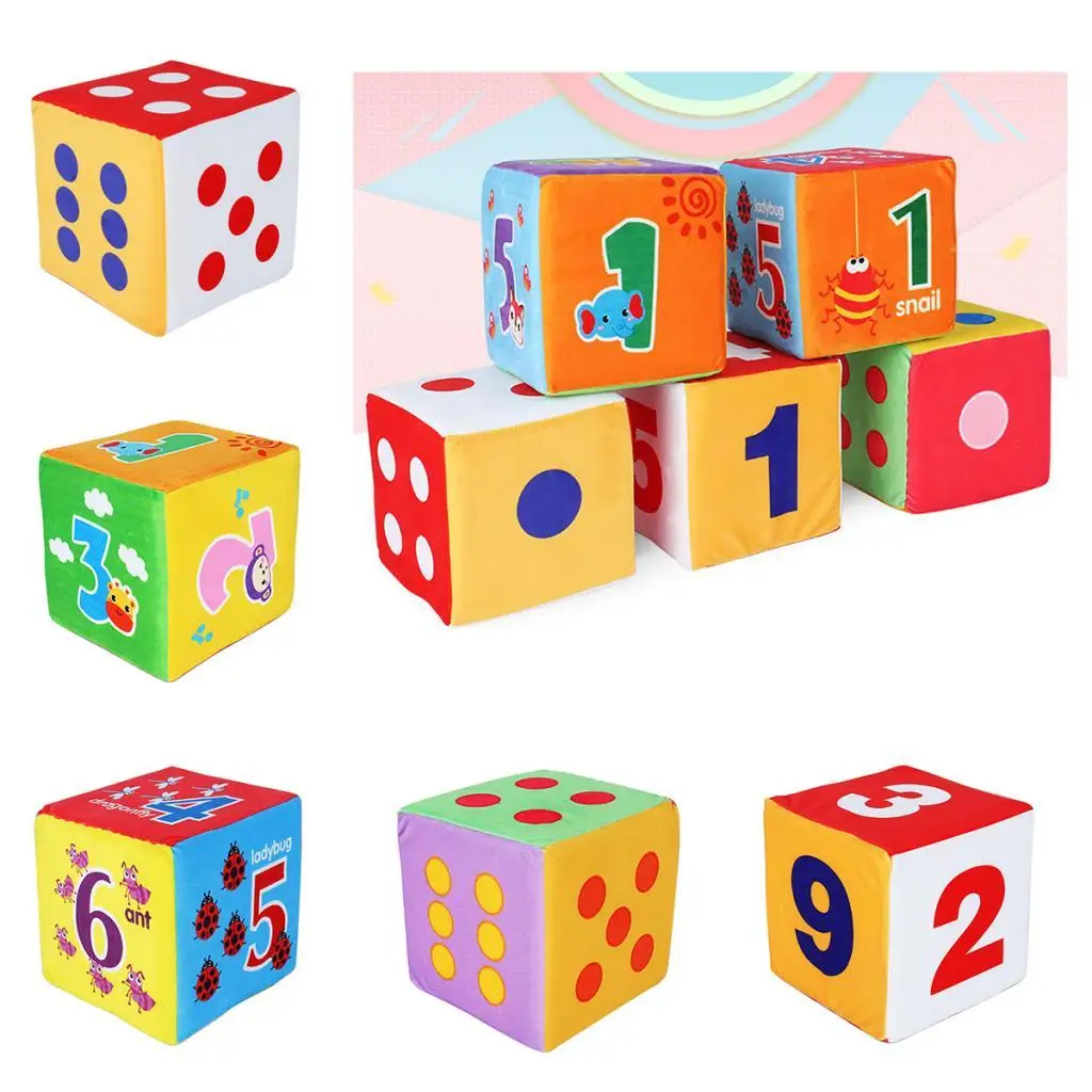 Educational Plush Giant Foam Dice Toy Puzzle Block Learning Supplies for Infant Classroom Activity