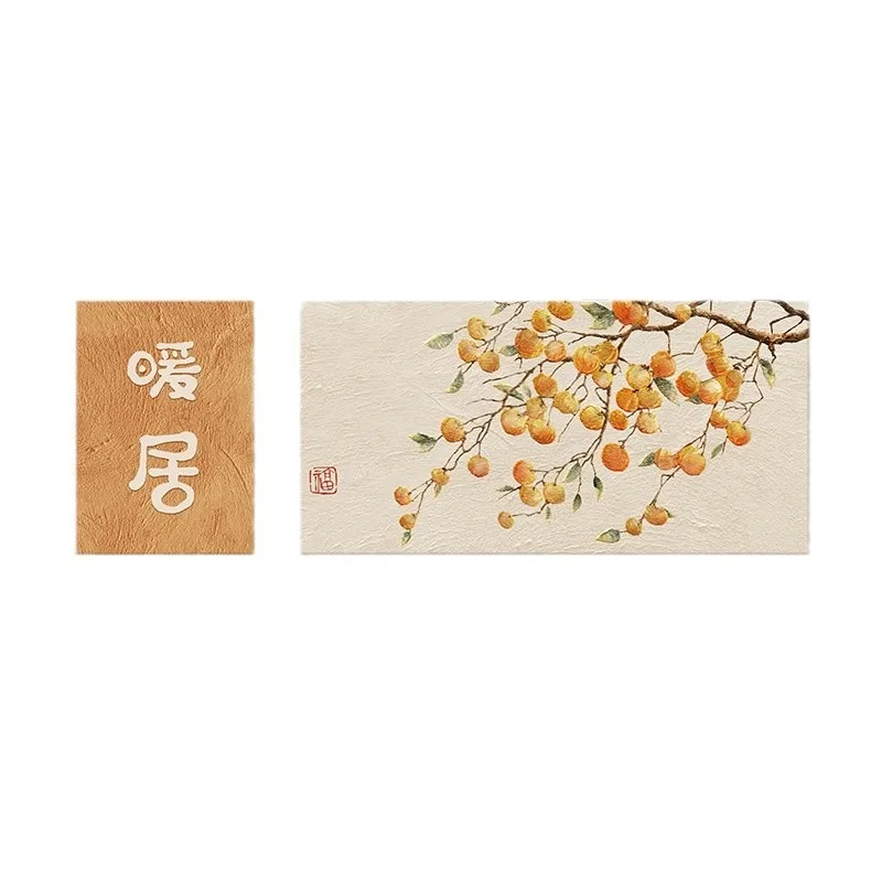 

Persimmon Ruyi living room decorative painting warm home log wind sofa background wall hanging painting atmosphere