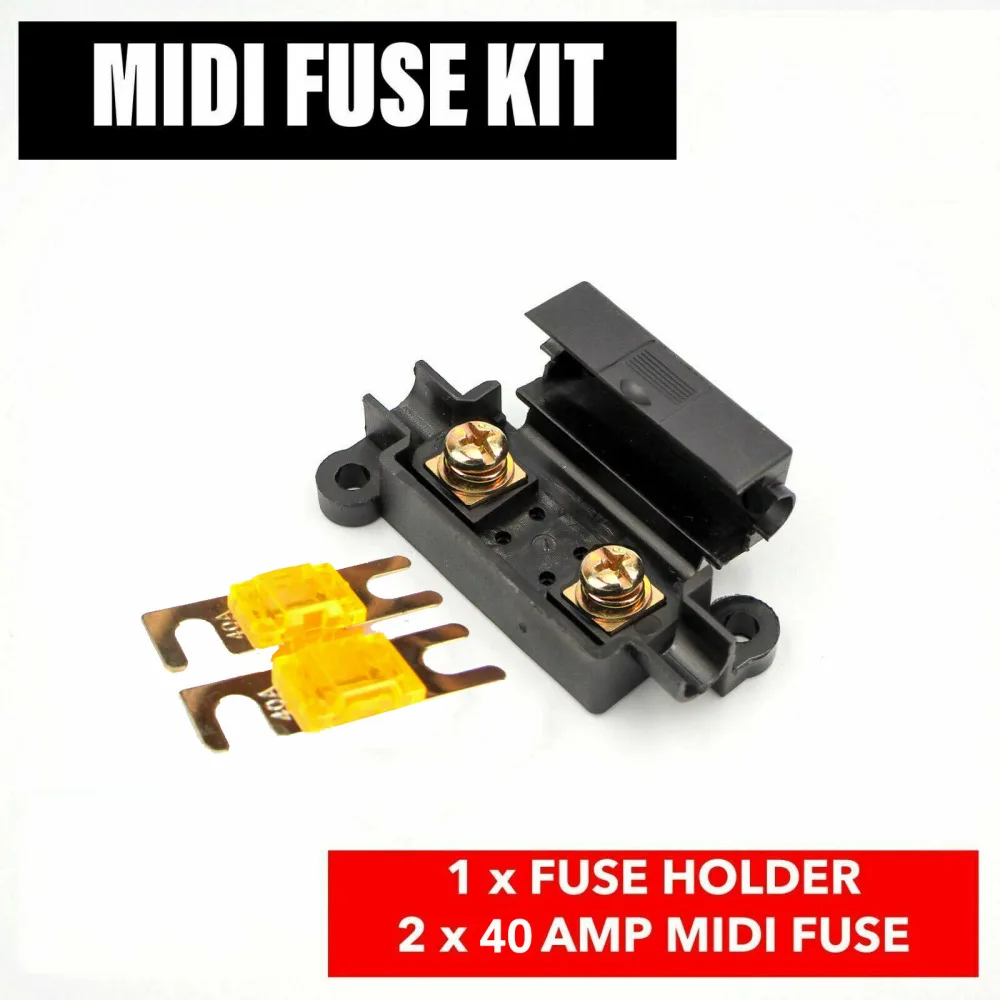 40Amp Inline Fuse Box Holder Set With Ring terminal Heat Shrink Car Air Conditioner Fuse Accessories Circuit Insurance For Midi