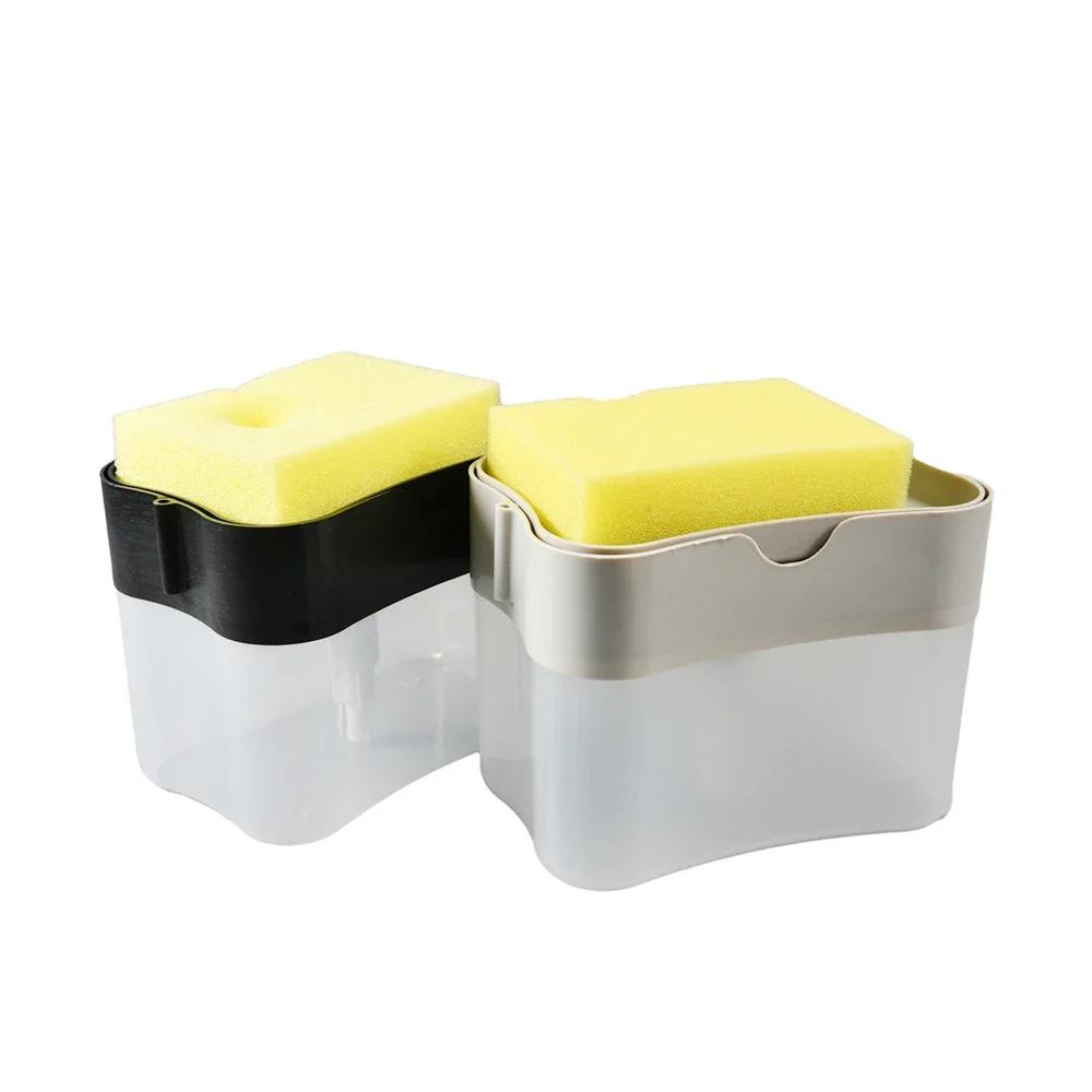 Pompa per dispenser di sapone con spugna Pressa manuale per pulizia Dispenser di liquido Contenitore Dispenser manuale Bottiglia per pompa di sapone schiumogeno