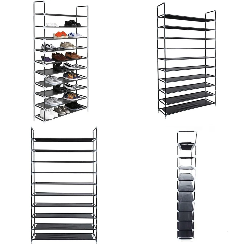 

Shoe rackAdjustable Shoe Rack Organizer 10 Tier 50 Pair Free Standing Storage Shelf for Home Entryway Closet Space Saving Modern