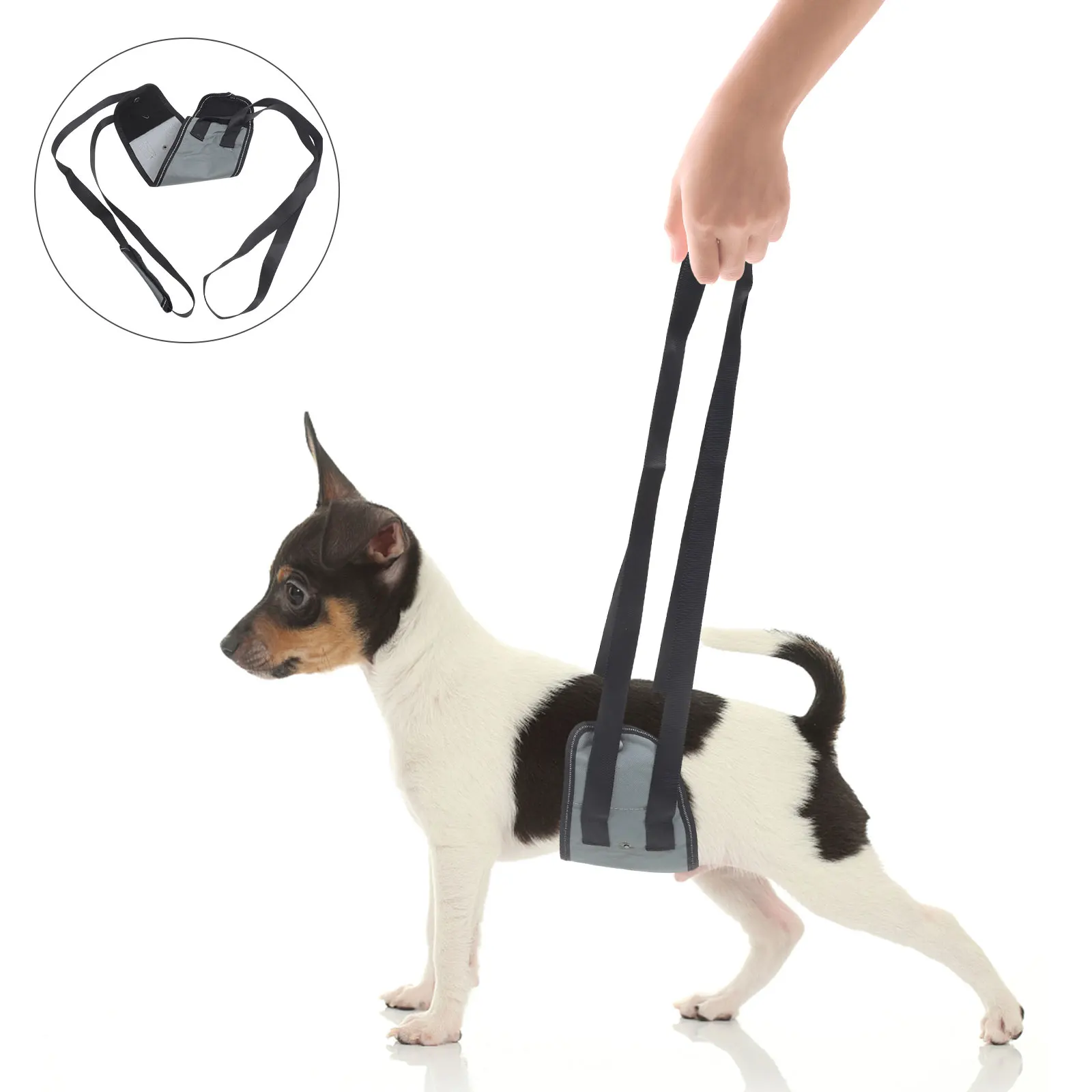 

Pet Lifting Harness Sling for Medium Large Dogs Rear Support Stabilizing Balance Stairs Vehicles Walking Black Oxford Cloth Dog