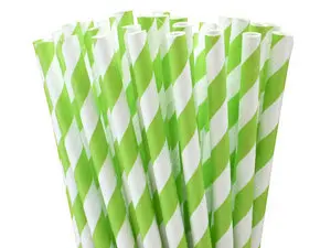 25pcs Grass Green Paper Straws For Birthday Wedding Decorative Event Party Supplies Environmental Drinking Straws