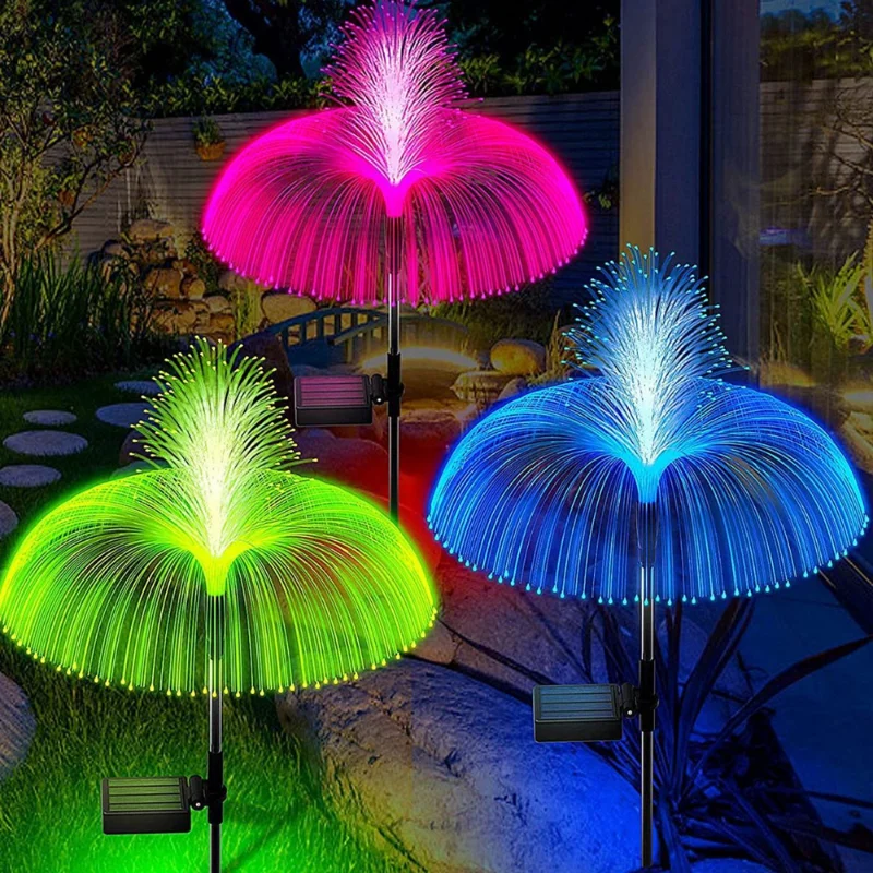 Imagem -06 - Impermeável Solar Led Jardim Luzes Dupla Camada Jellyfish Luz Cores Gramado Mutável Lâmpadas Paisagem Decoração ao ar Livre Lâmpada Novo