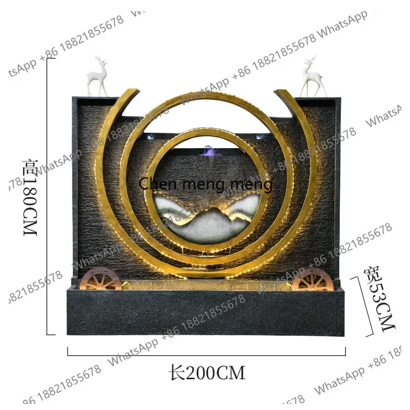 G153 Large water curtain wall, running water screen, entrance partition, decoration, courtyard landscape creative fish pond orna